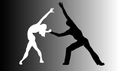 black & white dancers