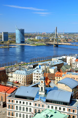 general view on Riga, Latvia - obrazy, fototapety, plakaty