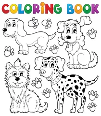 Cercles muraux Pour enfants Coloring book dog theme 5