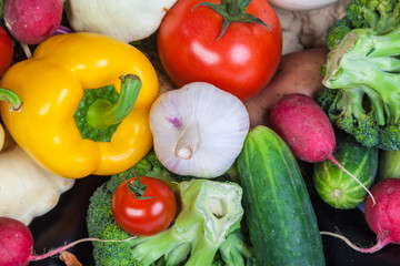 Group of fresh vegetables isolated on white