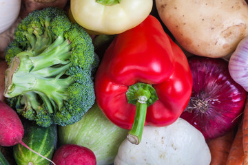 Group of fresh vegetables isolated on white