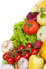 Group of fresh vegetables isolated on white