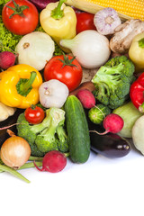 Group of fresh vegetables isolated on white