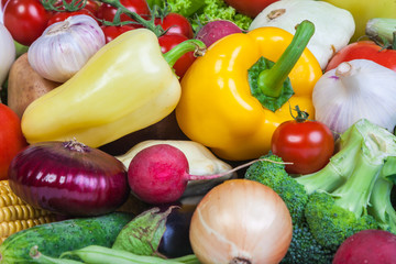 Group of fresh vegetables isolated on white