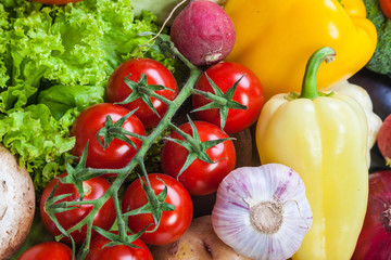 Group of fresh vegetables isolated on white