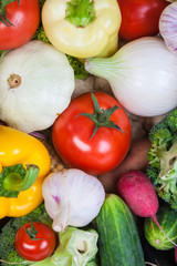 Group of fresh vegetables isolated on white
