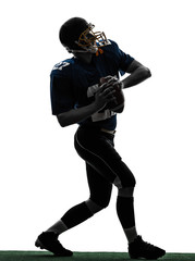 quarterback american throwing football player man silhouette © snaptitude