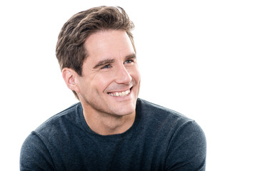 mature handsome man toothy smile portrait
