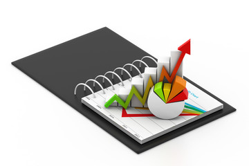 Business graph in chart