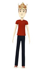Fototapeta premium 3d render of cartoon character with crown