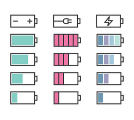 Battery icons set