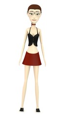 3d render of cartoon character with glasses