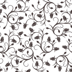 Panele Szklane Podświetlane  Seamless pattern with roses. Vector illustration.