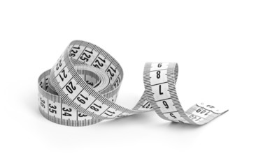 white tape measuring isolated on white background