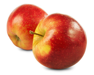 Two red ripe apple
