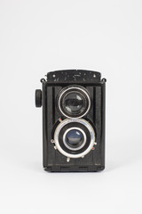 vintage old photographic twin lens camera