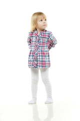 Small child looking upwards.