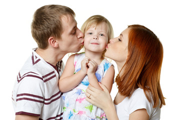 Happy young family with child.