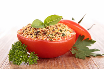stuffed tomato with breadcrumbs