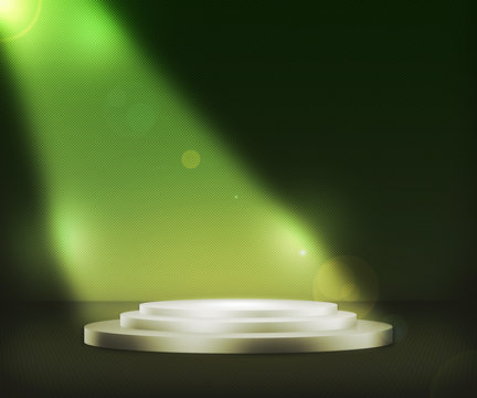Podium Spotlight Green Background