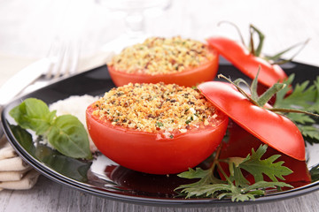stuffed tomato with breadcrumbs