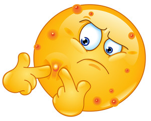 Squeezing pimple emoticon