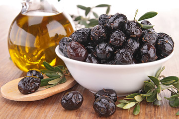 black olive and oil