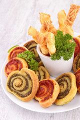 assortment of finger food