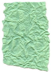 Aqua Green Fiber Paper - Crumpled with Torn Edges