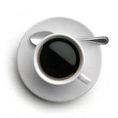 coffee cup, view from above