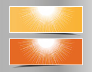 Set of summer-spring horizontal banners