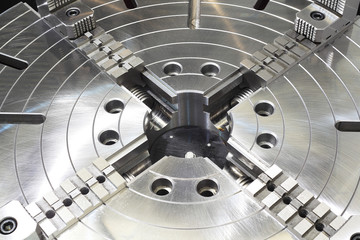 Powerful industrial equipment rotary table close-up