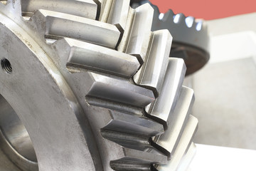 Strong steel gear close-up