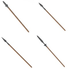 collection of 3d renders - spears
