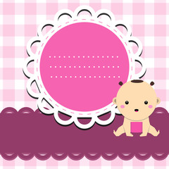 Baby girl announcement card