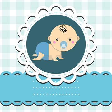 Baby boy announcement card
