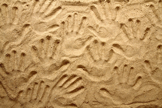yellow sand texture (human hands)