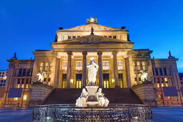 Naklejka premium The Concert hall at the Gendarmenmarkt in Berlin at night