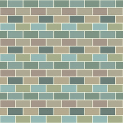 Multicolored seamless brick wall pattern