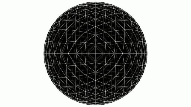 From Octahedron To The Ball Sphere Lines Animation 01