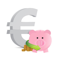 euro savings profits illustration design