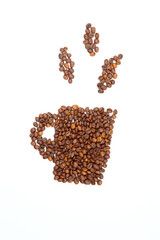Coffee cup image made up of beans