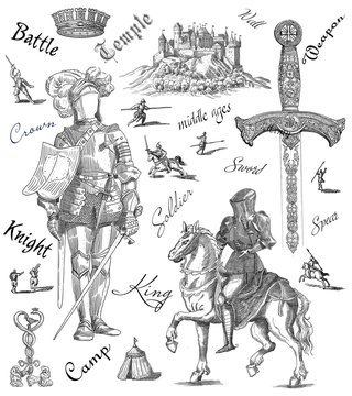 Old knight illustration