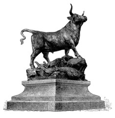 Bull, Vintage Engraved Illustration