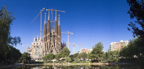 Papier peint photo autocollant rond Barcelona Sagrada Familia, Barcelona