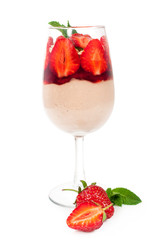 strawberry dessert with mint