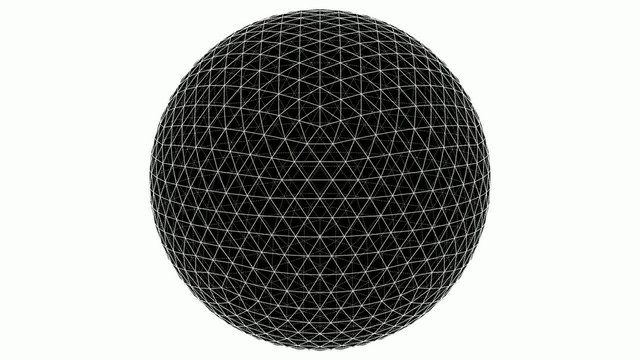 From Icosahedron To The Ball Sphere Lines Animation 04