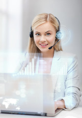 Naklejka premium futuristic female helpline operator