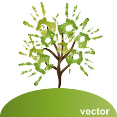 A tree made of hand prints