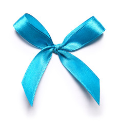 Image of blue bow over white